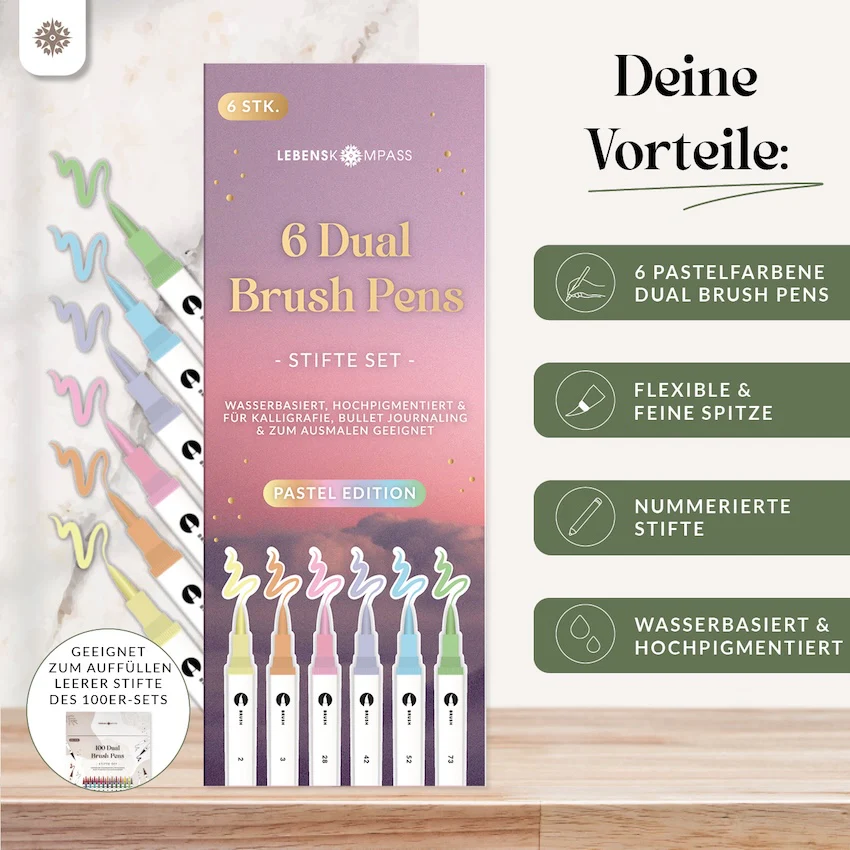 6er Dual Brush Pen Sets - Bunte Pinselstifte - Image 28