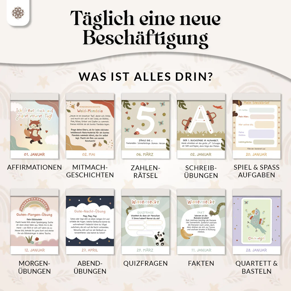 Abreißkalender für Kinder – 365 Tage Spiel, Spaß & Lernen - Jahresunabhängig - Image 5