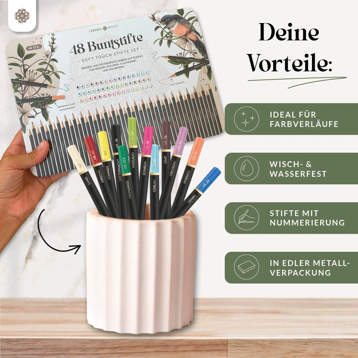 Buntstifte Set zum Malen und Zeichnen - 48 Stück - Image 3