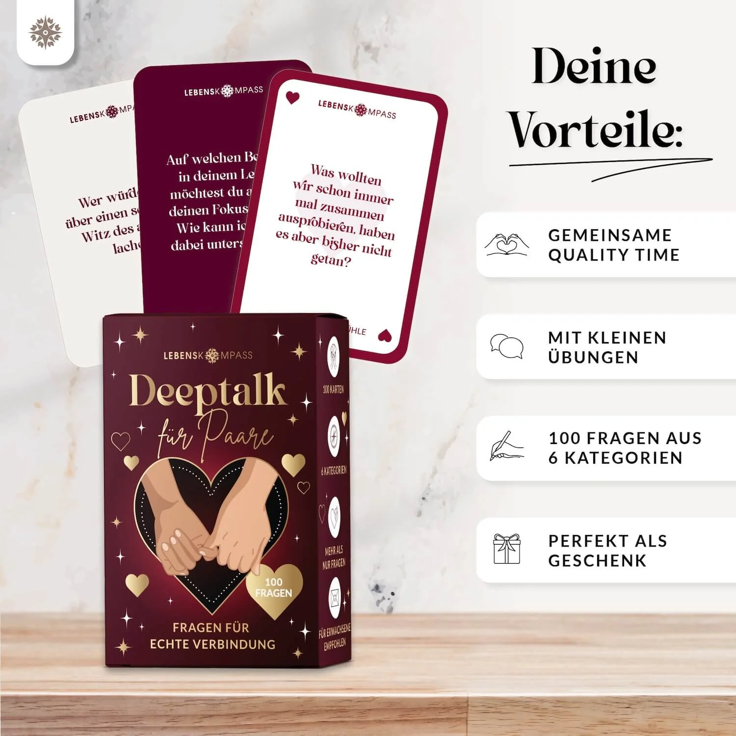 Deeptalk Paare - 100 Gesprächskarten für echte Nähe & Achtsamkeit - Image 3