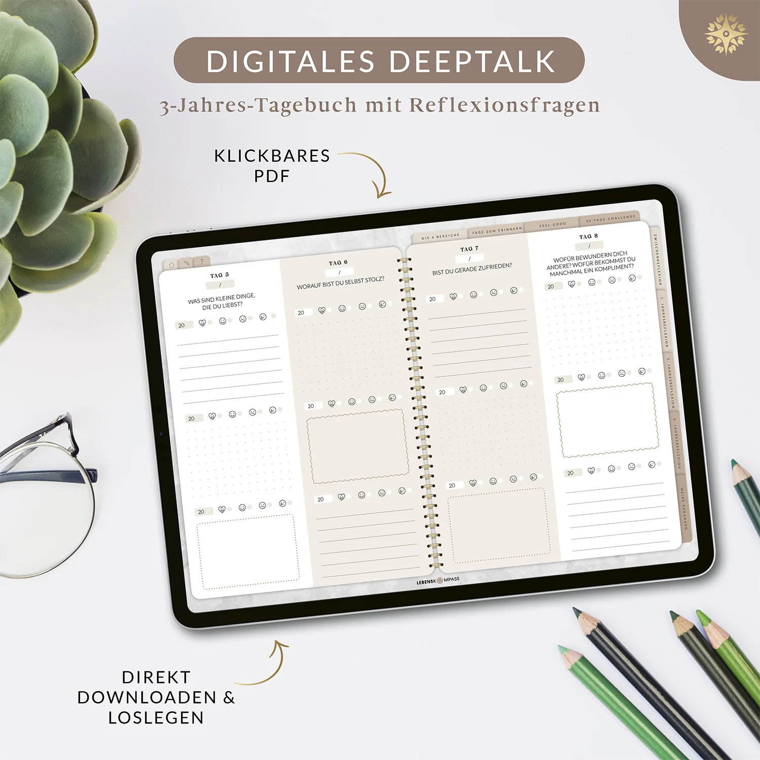 Digitales 3-Jahres-Tagebuch "DEEPTALK" - PDF mit Hyperlinks - Image 11