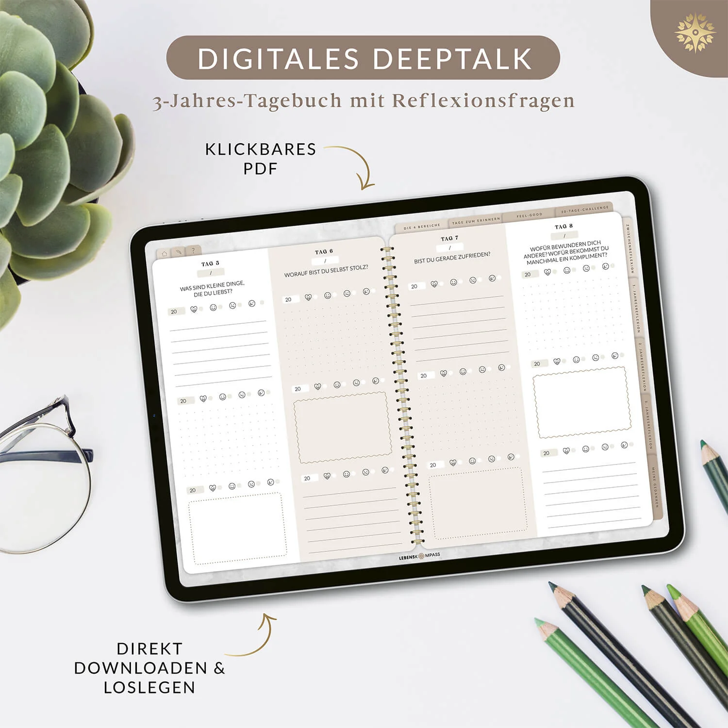 Digitales 3-Jahres-Tagebuch "DEEPTALK" - PDF mit Hyperlinks - Image 3