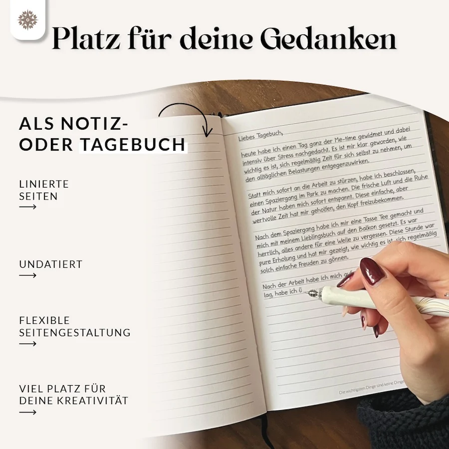 Gedankenmeer - Liniertes Tagebuch für Erwachsene - Image 4