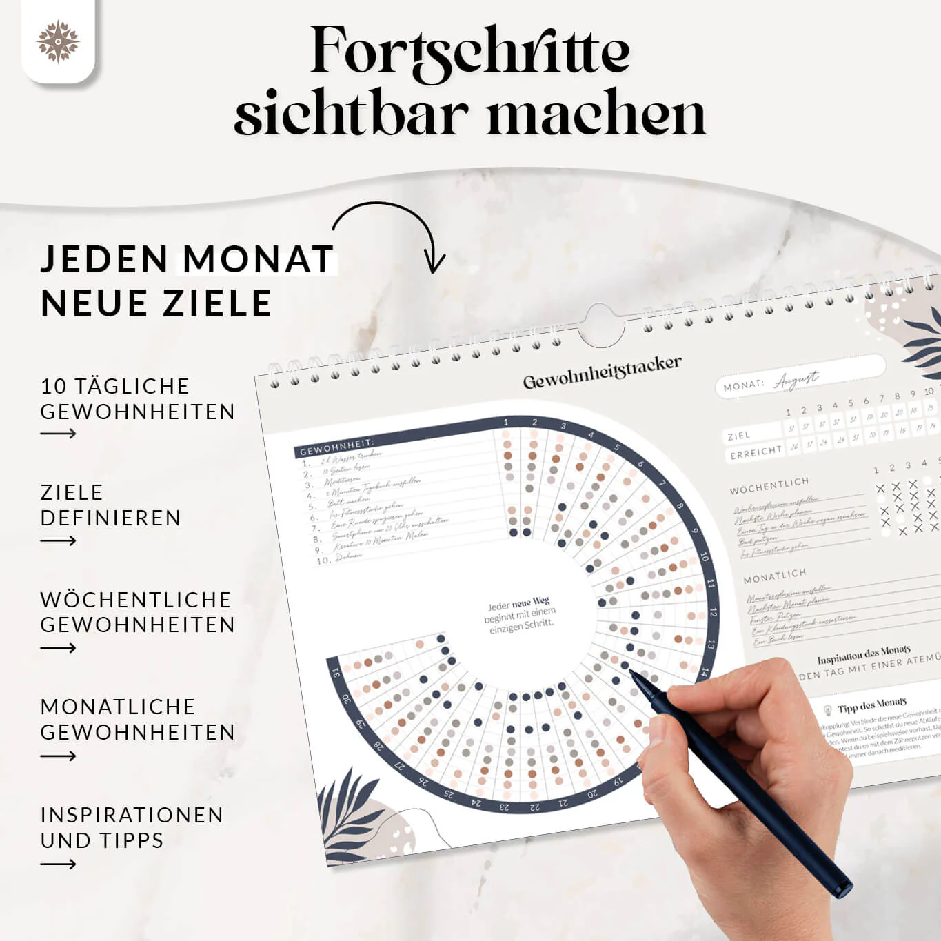 Gewohnheitstracker für 12 Monate - DIN A4 Habit Tracker - Image 4