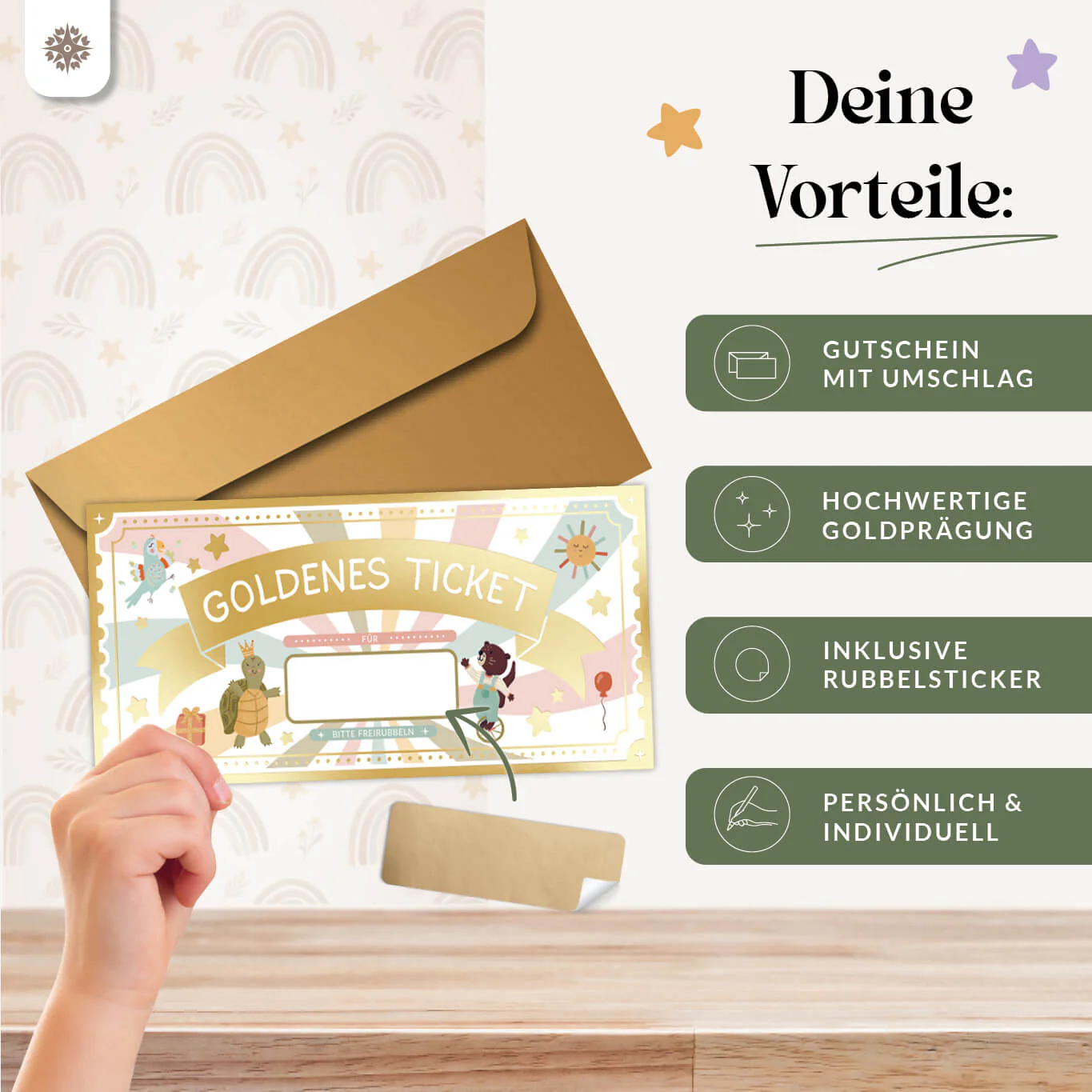 Goldenes Ticket für Kinder - Gutschein zum Freirubbeln - Image 3