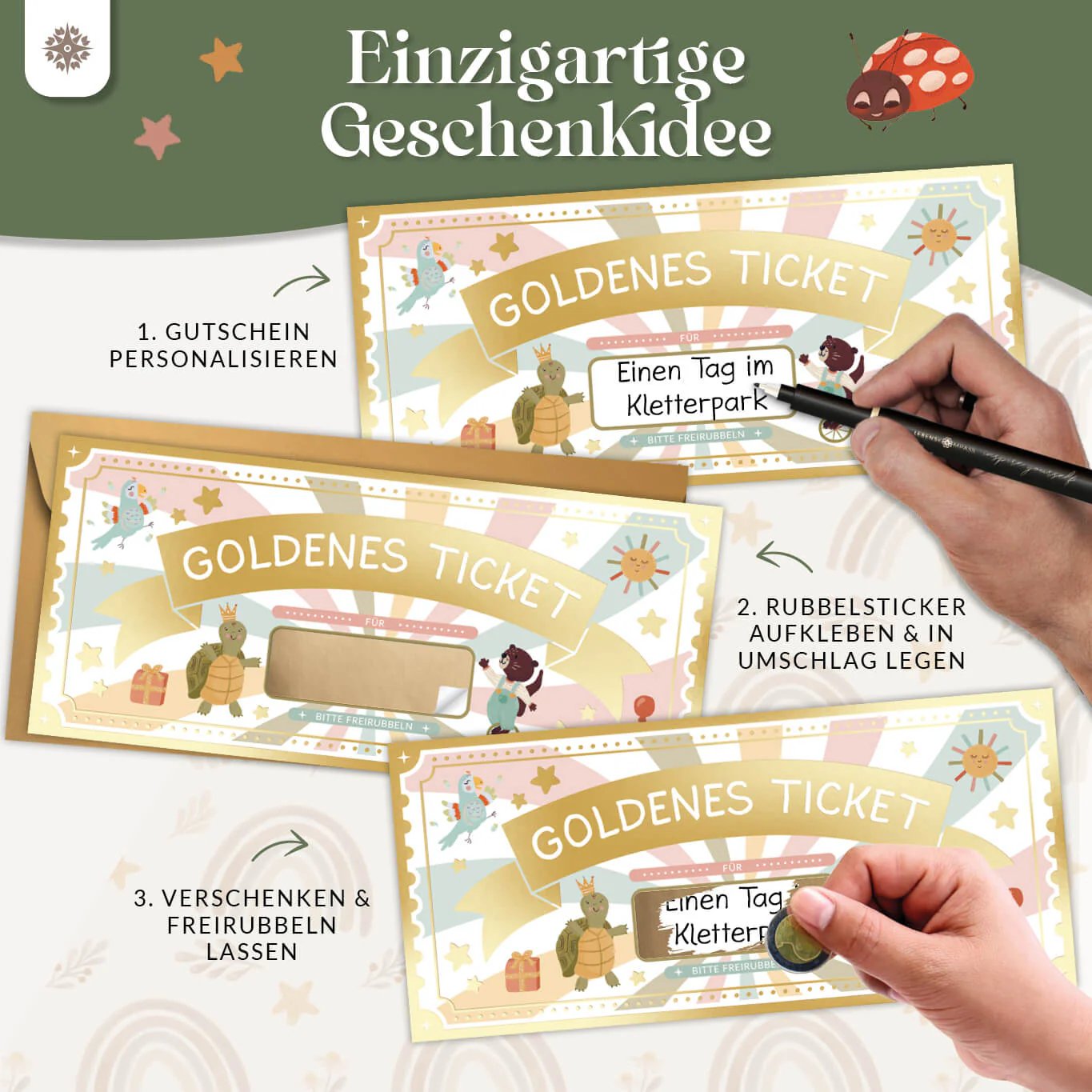 Goldenes Ticket für Kinder - Gutschein zum Freirubbeln - Image 4
