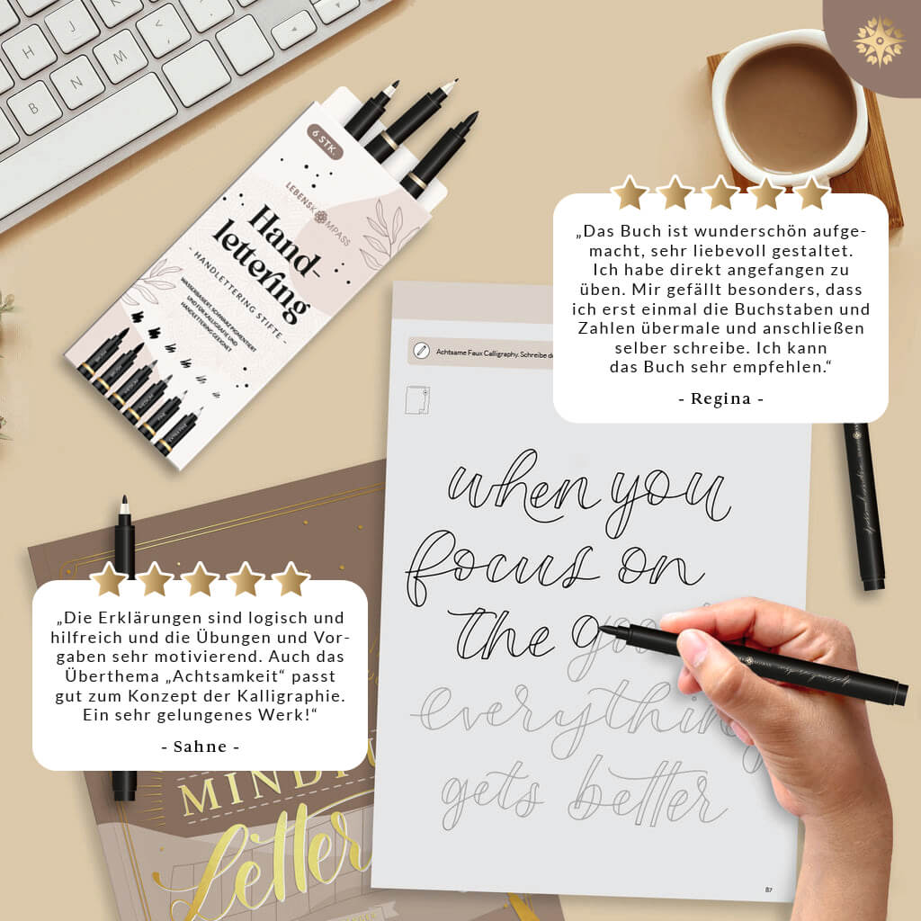 "Handlettering Starter"-Set (Buch + Stifte) - Image 5