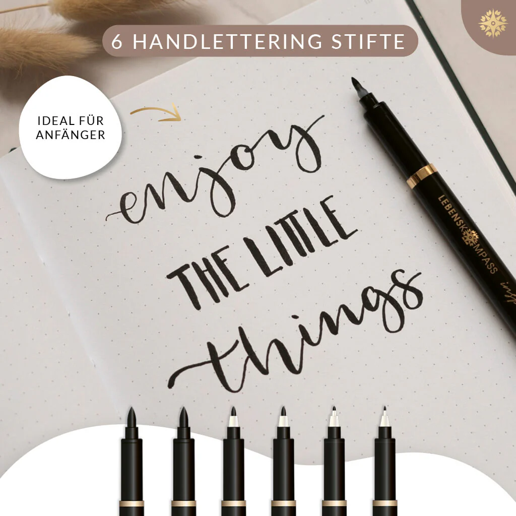 Handlettering Stifte Set - 6 schwarze Stifte - Image 3