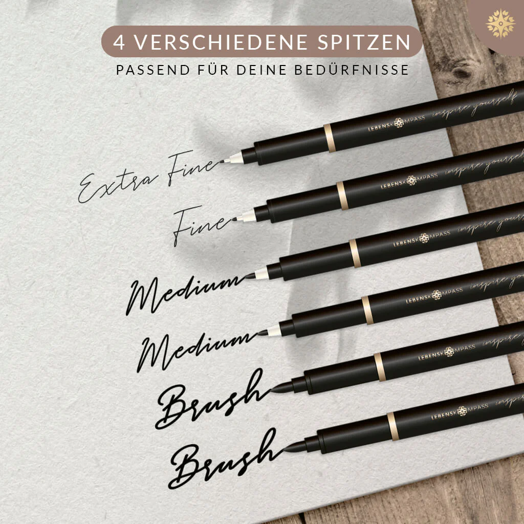 Handlettering Stifte Set - 6 schwarze Stifte - Image 8