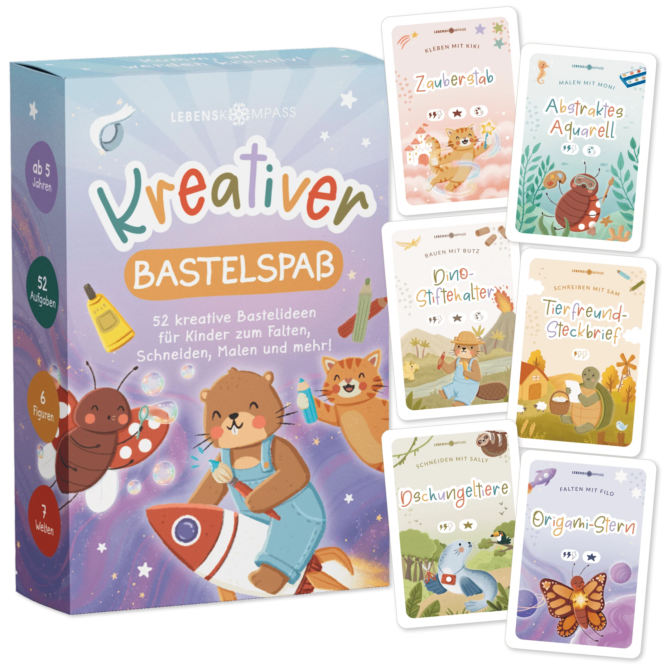 Kreativkarten für Kinder - 52 Bastelaufgaben