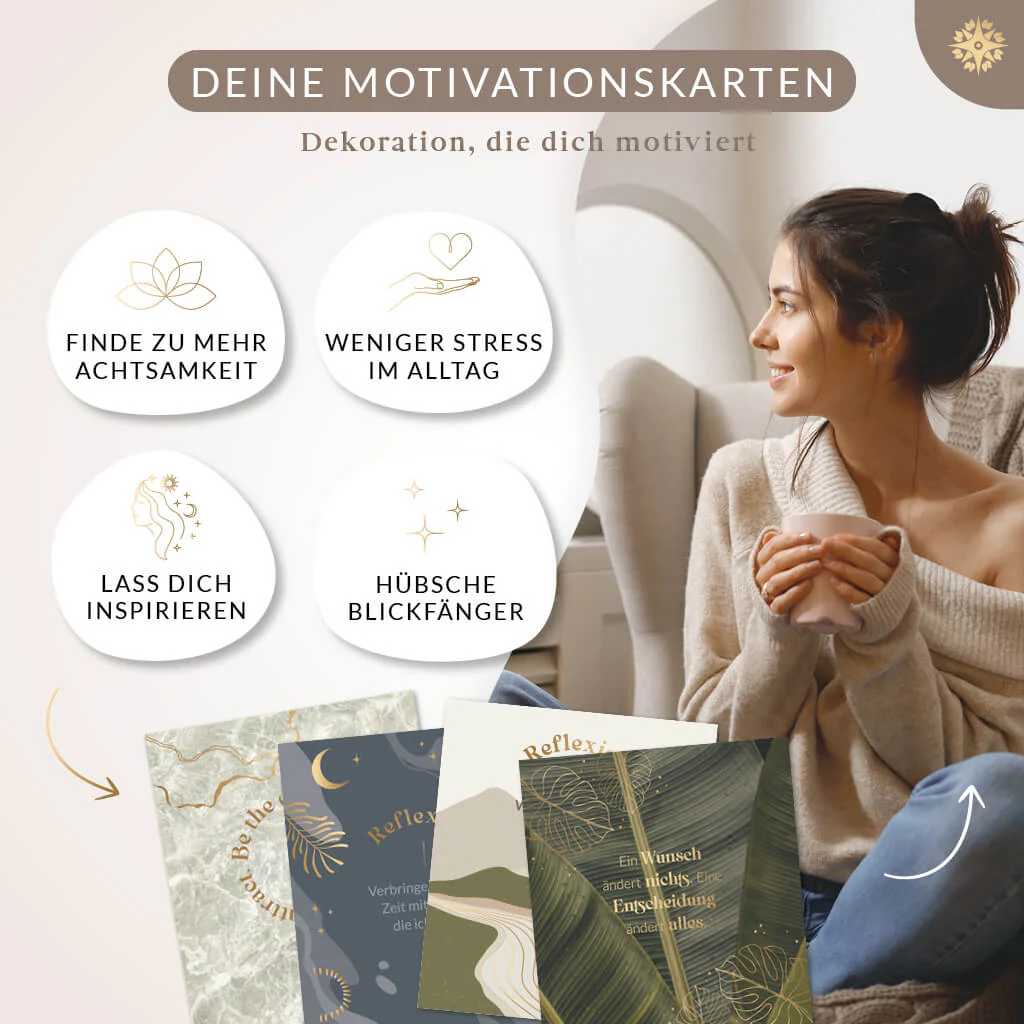 Motivationskarten mit Goldprägung & Holzaufsteller - Image 2