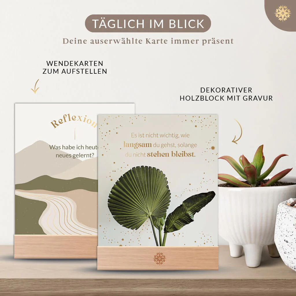 Motivationskarten mit Goldprägung & Holzaufsteller - Image 3