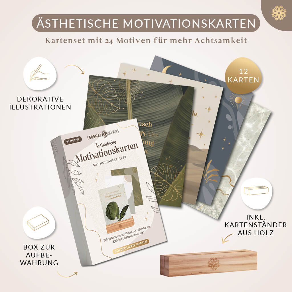 Motivationskarten mit Goldprägung & Holzaufsteller - Image 4