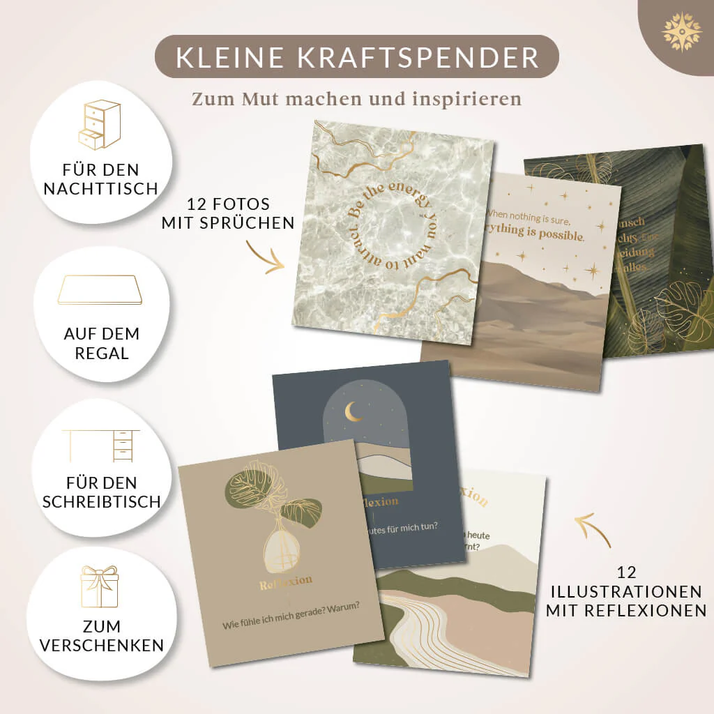 Motivationskarten mit Goldprägung & Holzaufsteller - Image 5