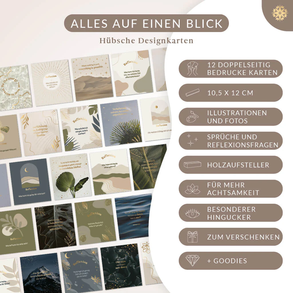 Motivationskarten mit Goldprägung & Holzaufsteller - Image 6
