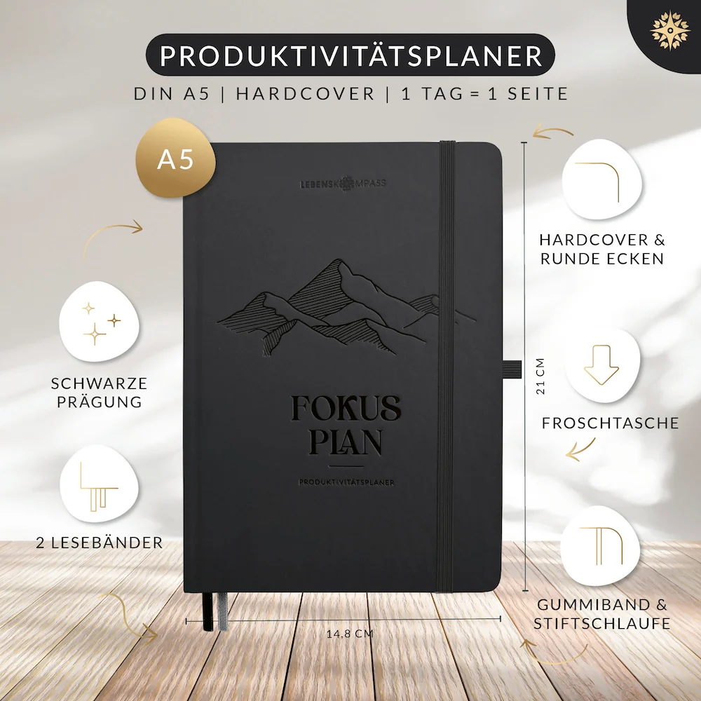Produktivitätsplaner "FOKUS PLAN" - Undatiert DIN A5 - Image 12