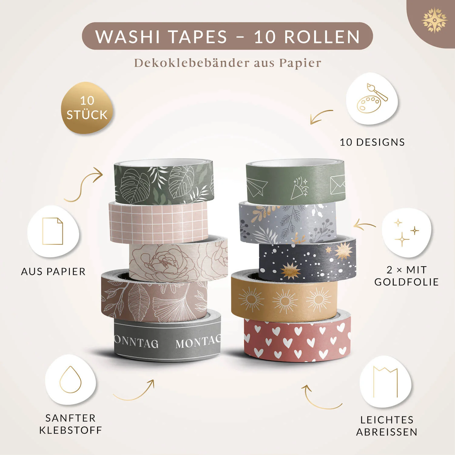 Washi Tapes - Bunte Klebebänder für Kalender & Journal - Image 11
